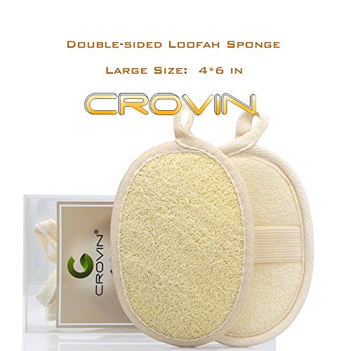 Crovin Loofah Pads – Esponja exfoliadora Loofah Body Scrubber 100% natural para hombre y mujer SPA – 6 paquetes de regalo Perfect for Bath Shower