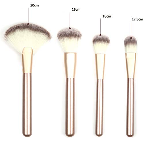 Cupcinu 18Pcs Brochas de maquillaje profesional set Cepillo de abanico Cepillo para Ojos Base liquida Rubor Polvo suelto Kit de brochas con Bolsa de cosméticos