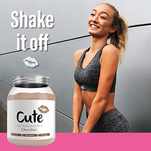 Cute Nutrition Batido Sustitutivo de Comida Sabor Chocolate para el Control de la Pérdida de Peso en Polvo Bebida Dietética para Mujer Bote de 500 g