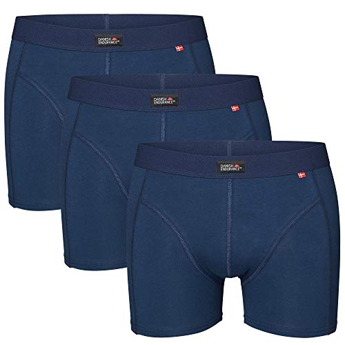 DANISH ENDURANCE Bóxers para Hombres Pack de 3 (Azul Marino, Large)