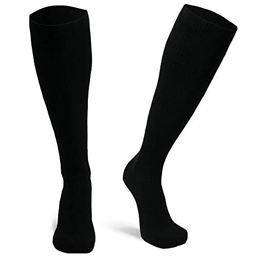 DANISH ENDURANCE Calcetines de Compresión de Algodón Orgánico Pack de 1 (Negro, EU 43-47)