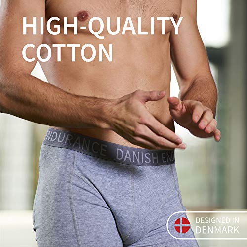 DANISH ENDURANCE Calzoncillos Bóxers de Algodón para Hombre, Ropa Interior, Elásticos, Ultrasuaves, Pack de 6 (Negro, XL)