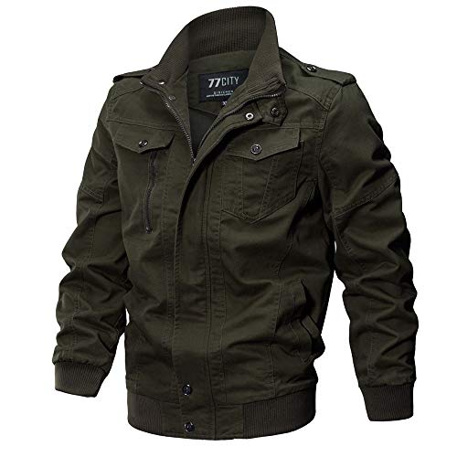 DEELIN Ropa De Hombre De Gran TamañO Moda Invierno Guapo Abrigo Militar TáCtico Chaqueta Transpirable Luz Cazadora Chaqueta Abrigo (XL, Verde del Ejército)