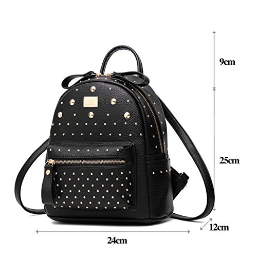 DEERWORD Para mujer Bolsos mochila Bolsos bandolera Carteras de mano Mochila escolar Bolsa para portátil Cuero Fekete