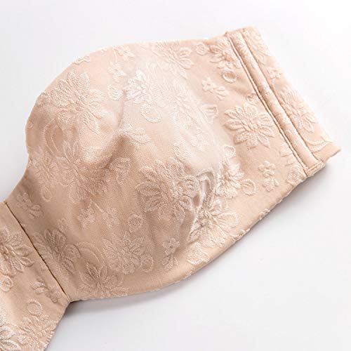 DELIMIRA - Sujetador Sin Tirantes con Aros Invisible para Mujer Beige 105D