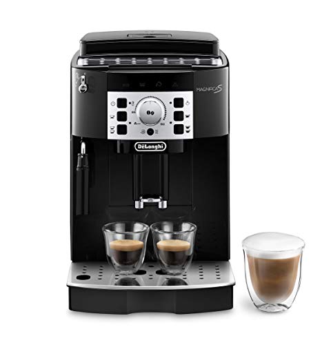 De'longhi Magnifica S - Cafetera Superautomática con 15 Bares de Presión, Cafetera para Espresso y Cappuccino, 13 Programas Ajustables, Sistema de Auto-limpieza, ECAM 22.110.B, Negra 35x24x43cm