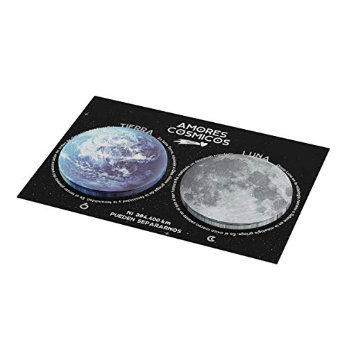 Designer Souvenirs | Set de 2 Sticky Notes Amores Cósmicos | Post-it con Diseños Bonitos de la Tierra y la Luna |  Notas Adhesivas Pequeñas | 50 Hojas para Apuntes, Anotación | Colección Cosmic Lovers