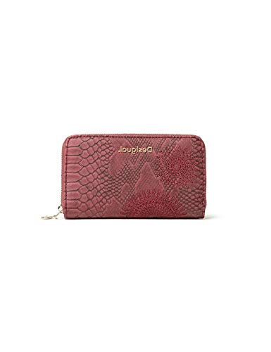 Desigual Accessories PU Medium Wallet, Tamaño Mediano. para Mujer, Rojo, U