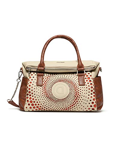 Desigual Bols_legacy Loverty - Bolso de mano para mujer (14 x 24 x 33 cm), color Blanco, talla 14x24x33 cm (B x H x T)