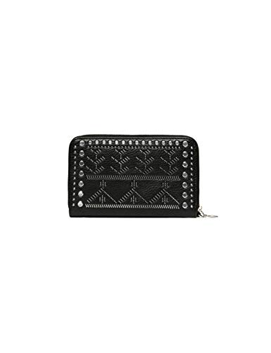 Desigual Mone_Azabache - Cartera con Cremallera para Mujer, Color Negro, Talla 2x9x15 cm (B x H x T)