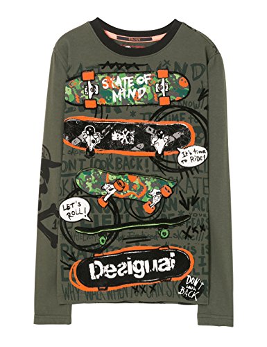 Desigual TS_Fermin Camisa Manga Larga, Verde (Verde Tropical 4026), 104 (Talla del Fabricante: 3/4) para Niños