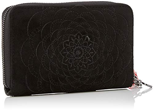 Desigual Wallet Rep Comunika Mini Zi, Monedero para Mujer, Negro (Negro), 2 x 9 x 15 cm (B x H x T)