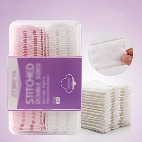 Desmaquillantes faciales Cosmética caliente Facial Algodón Almohadilla Cosmética Puff Algodón orgánico Caja Caja de limpieza de ojos Ojo Cojín Combinación instalada 140PCS ( Color : White or pink )