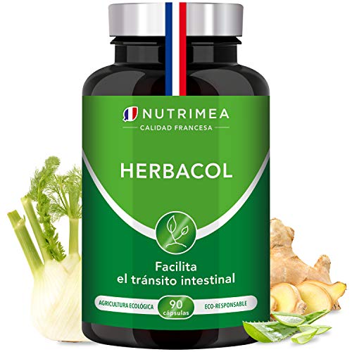 Detox Aloe Vera Colon Cleanser Limpieza de Colon Estomago Laxante Forte Diuretico Suplemento HerbaCol Hinojo Jengibre Konjac Pimienta Negra Lactobacillus Acidophilus Vegano Fabricado en Francia