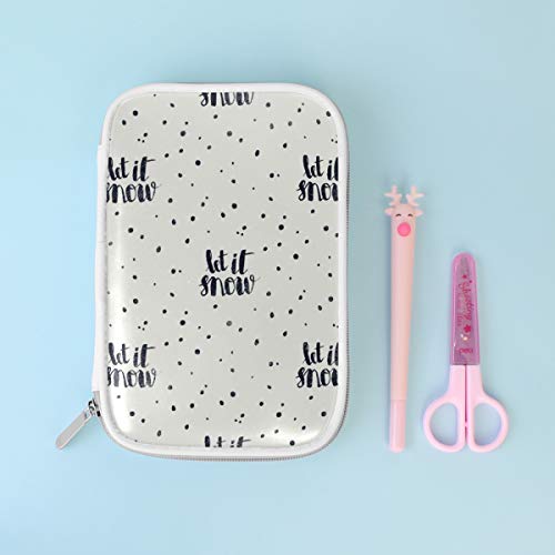 DEZIRO Fade Let If Snow Letters - Organizador multifuncional para brochas de maquillaje con bolsa de malla interior para viajes