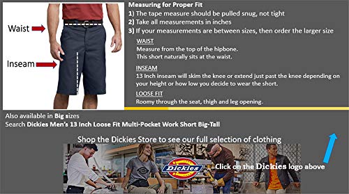 Dickies Multi 13"Mlti Pkt W/Srt, Pantalones Cortos de Trabajo Para Hombre, Gris oscuro (Charcoal CH), 33 Waist x Regular