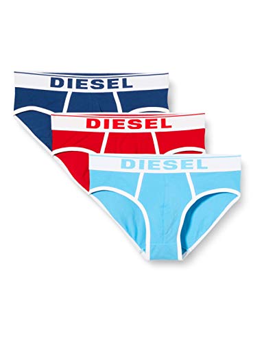 Diesel UMBR-ANDRETHREEPACK, Calzoncillo para Hombre, Multicolor (Chinese Red/Estate Blue/Sky E4123/0jkkc), L, Pack de 3