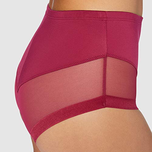 Dim Culotte Taille Haute Generous Limited Edition Invisible Ropa Interior, Barniz Rojo, Large para Mujer