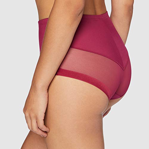 Dim Culotte Taille Haute Generous Limited Edition Invisible Ropa Interior, Barniz Rojo, Large para Mujer