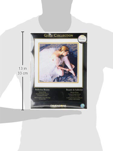 DIMENSIONS Collezione Gold Ballerina bellezza contato Punto Croce Kit-14 X 14 metà usato di Punto Croce