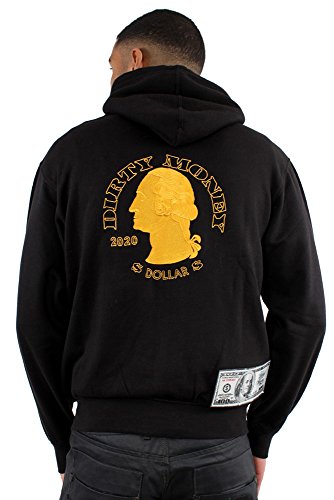 Dirty Money - Sudadera con Capucha - para Hombre Negro Negro Medium