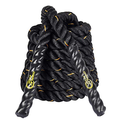 Display4top Cuerda de Batalla Battle Rope - Ancho de 38mm Poly Dacron 9m / 12m / 15m Longitud Ejercicio Cuerdas de Undulación (38mm * 12m)