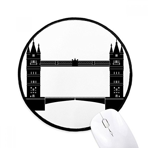 DIYthinker Gran Bretaña London Victoria Silueta Reino Unido Ronda antideslizante tapetes de ratón Negro Titched Bordes Juego Oficina regalo