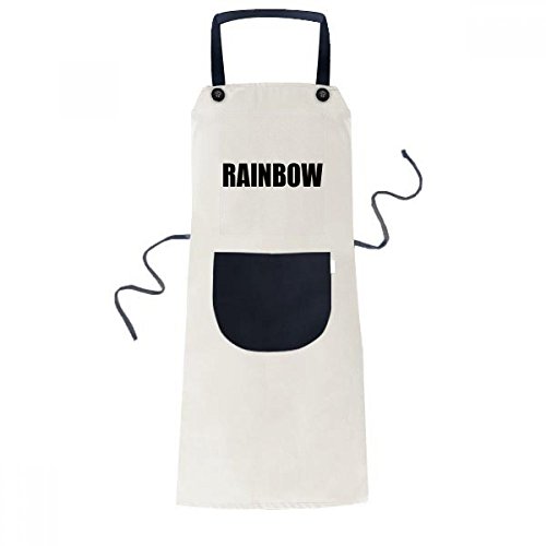 DIYthinker Nombre del Arco Iris Color Negro cocinar Bolsillo Mujeres Babero Ajustable Cocina Beige Delantal Hombres Regalo Chef 70cm x 67cm Negro