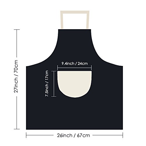 DIYthinker Nombre del Arco Iris Color Negro Cooking Cocina Bolsillo Mujeres Negro Babero Ajustable Delantal Hombres Regalo Chef 70cm x 67cm Negro