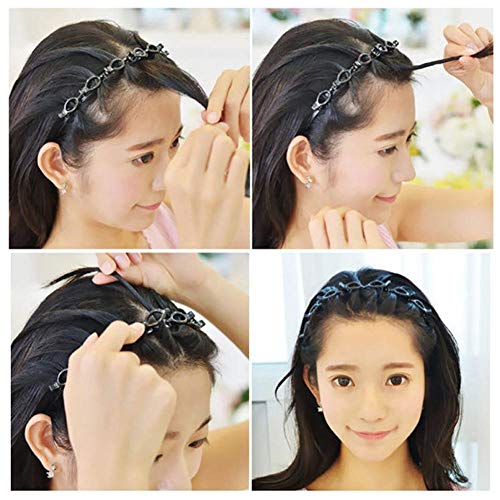 Doble flequillo para el pelo, 6 piezas de las mujeres bandas de pelo para las mujeres horquillas doble flequillo Hairband Hairpin Hair Band Accesorios para el cabello