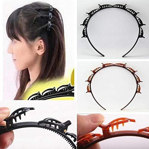 Doble flequillo para el pelo, 6 piezas de las mujeres bandas de pelo para las mujeres horquillas doble flequillo Hairband Hairpin Hair Band Accesorios para el cabello