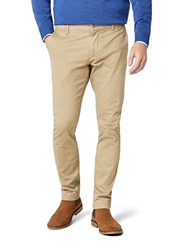 dockers Washed Skinny-Stretch Twill Pantalones, Marrón (New British Khaki 0000), 36W / 34L para Hombre