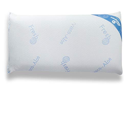 Don Descanso Pack 2 Almohadas Gel Fresh con Copos Viscoelástica, 70cm, Firmeza Media, Ergonómicas, Adaptables a Cabeza y Cuello, Termoreguladora, Transpirables, Tejido Strech. Fabricadas en España.