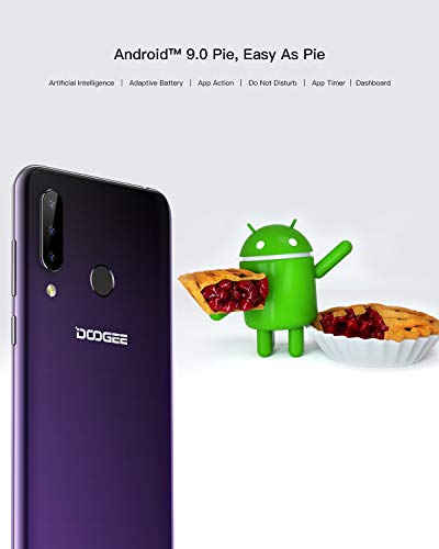 DOOGEE N20 (2019) SIM Móvil Libres, Helio P23 Octa-Core 4GB RAM 64GB ROM, 6.3 Pulgadas FHD + Waterdrop Pantalla Android 9.0 4G Smartphone, 16MP + 8MP + 8MP + 16MP, 4350mAh, 10W Carga Rápida Azul