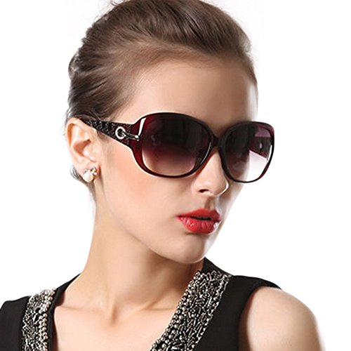 Duco Mujer Gafas de sol Classic Fashionable Ladies con lentes polarizadas de gran tamaño 100% protección UV 6214