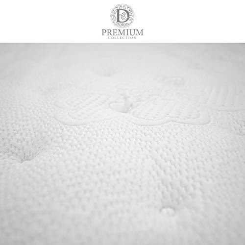 Duérmete Online Premium-Colchón Viscoelástico Fijji | Tejido Bambú | Tratamiento Sanitized, Espuma, Blanco, 135x180