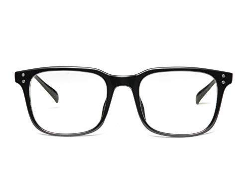 Effnny Bloqueo de luz azul Gafas anti fatiga filtro UV juegos de computadora monturas de gafas de lectura Para hombres mujeres 5025 (Negro)