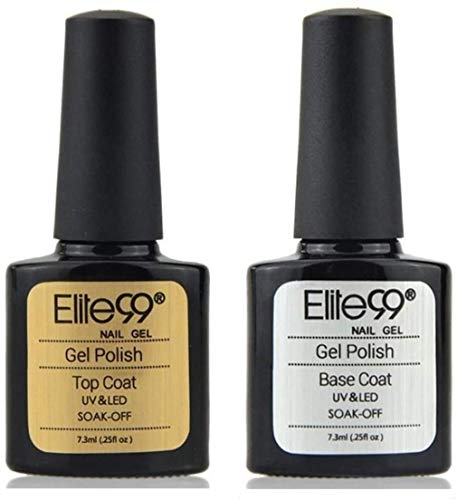 Elite99 Esmalte Semipermanente UV LED 7pcs Kit Uñas de Gel Pintauñas con Base Top Coat, Top Coat Mate, Esmalte de Uñas Soakoff Manicura - Nude 001