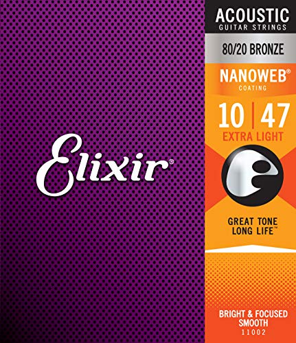 Elixir 11002 - Juego de cuerdas para guitarra acústica de bronce, .010 - 0.047