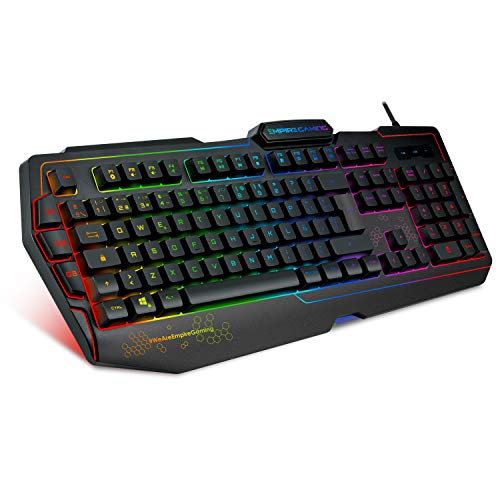 EMPIRE GAMING – Teclado Gaming K900 QWERTY- 105 Teclas Semi-mecánicas- Retroiluminación LED RGB, 9 Modos: 8 predefinidos y 1 Personalizable - 19 Teclas Anti-ghosting - Teclados Gaming de Juegos