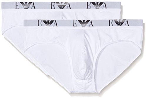 Emporio Armani 111321cc715, Baño Para Hombre, ( lot de 2 ), Blanco (White), Medium