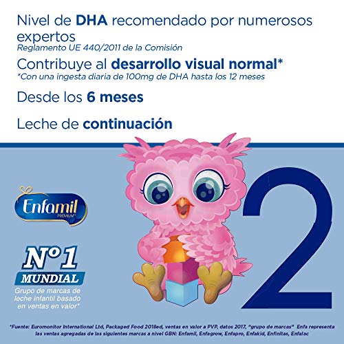 Enfamil Premium 2 - Leche infantil de Continuacion para Lactantes bebés de 6 a 12 Meses, 800 g