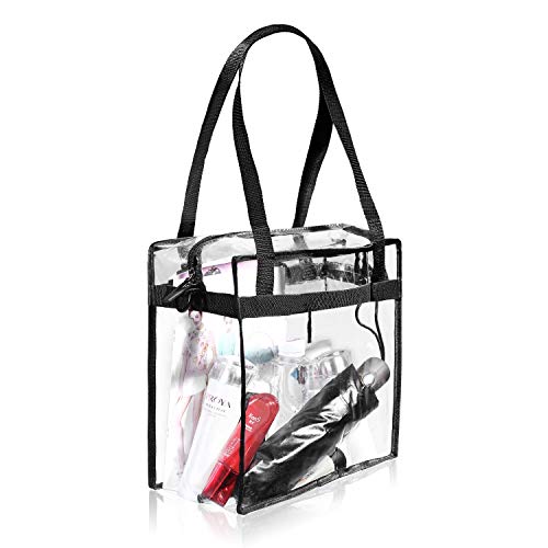 Eono by Amazon - Bolso de Mano Transparente Aprobado para Estadios, Estuches de Maquillaje Bolsa de Hombro Transparente Bolso de Maquillaje Neceser PVC Impermeable Organizador de Viaje