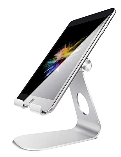 Eono by Amazon - Tablet Stand, Adjustable Tablet Holder : Desktop Stand Dock Compatible with New Pad 2018 Pro 10.5/9.7/12.9, Air Mini 2 3 4, Nintendo Switch, Samsung Tab, Other Tablets - Silver