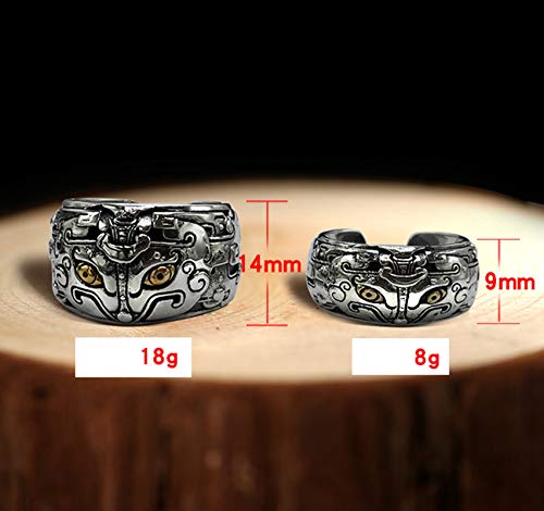 Epinki Plata de Ley 925 Chino Mítico Glotón Anillo para Hombre Chico Punk Biker Anillo Anillo Tamaño Adjustable