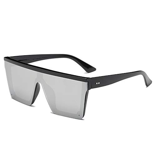 ERIOG Gafas de Sol Gafas De Sol Cuadradas De Gran Tamaño Hombres Mujeres Flat Top Fashion Lentes De Una Pieza Gafas De Sol para Mujeres Sombras Espejo