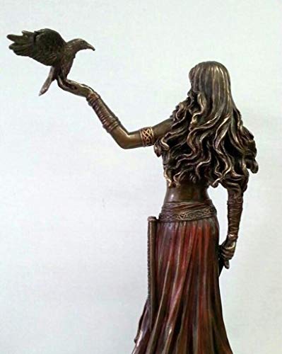 Escultura de Estatua de Cuervo y Espada de Diosa Celta Irlandesa, decoración del hogar de Resina, Sala de Estar de Oficina, decoración de Escritorio, Adornos H27.94CM para jardín de casa