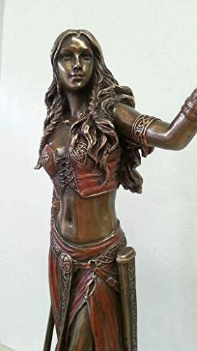 Escultura de Estatua de Cuervo y Espada de Diosa Celta Irlandesa, decoración del hogar de Resina, Sala de Estar de Oficina, decoración de Escritorio, Adornos H27.94CM para jardín de casa