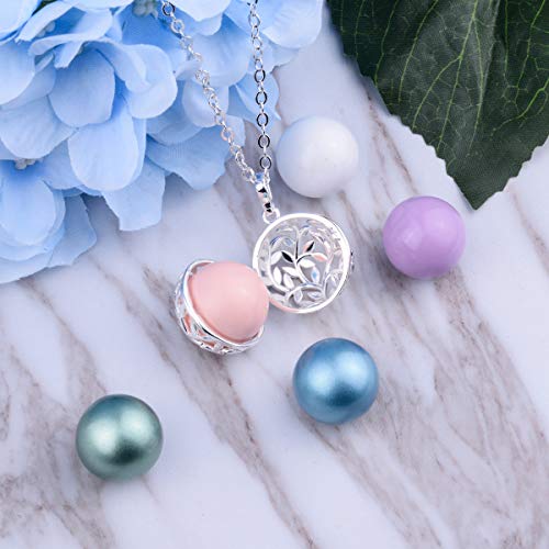 EUDORA Harmony Ball Llamador de Ángeles Embarazada Collares Mujer, Arbol de la Vida Colgantes Bisuteria Mujer Regalos Romanticos para Mujer Madre Hermana, 76,2cm