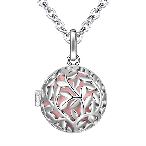 EUDORA Harmony Ball Llamador de Ángeles Embarazada Collares Mujer, Arbol de la Vida Colgantes Bisuteria Mujer Regalos Romanticos para Mujer Madre Hermana, 76,2cm